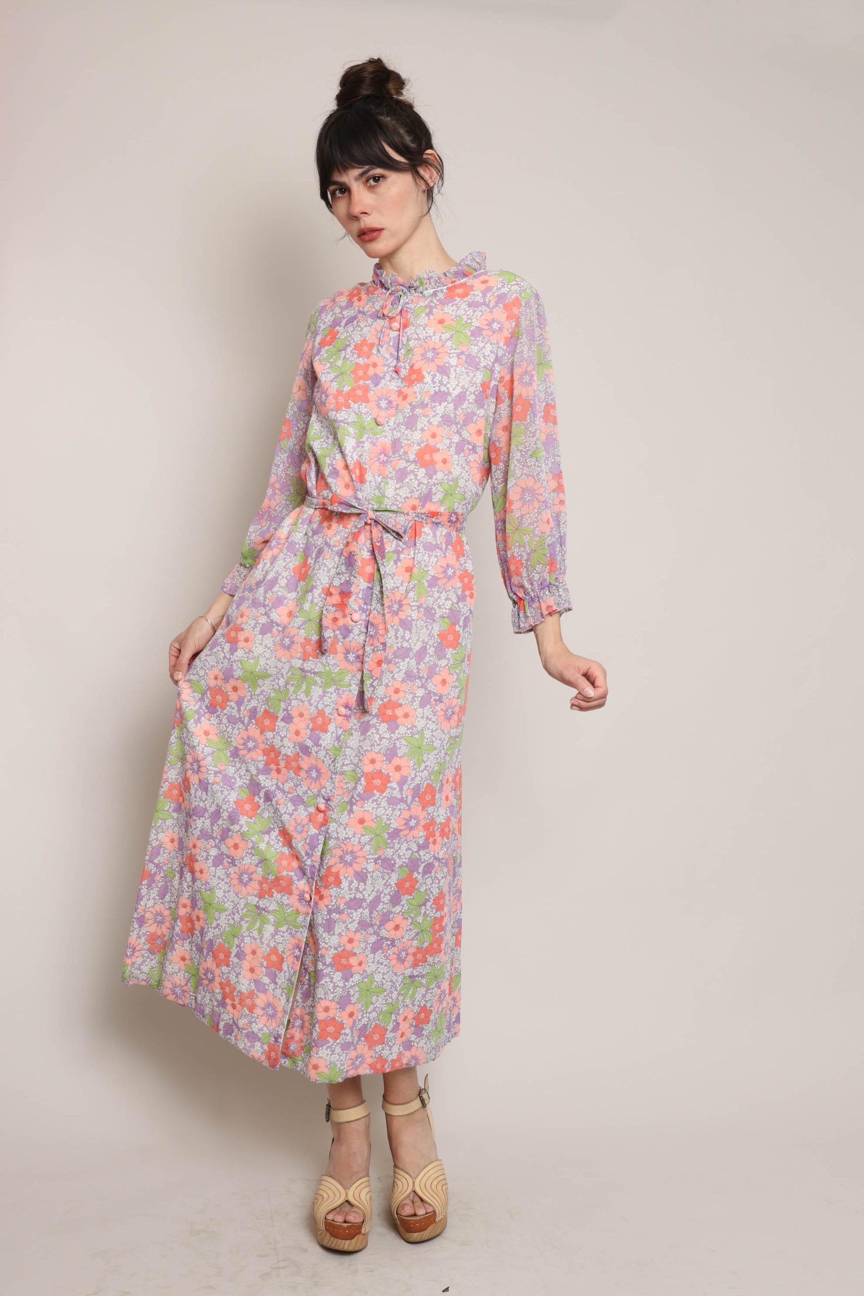 Lavender-colored floral print maxi dress - Image 6