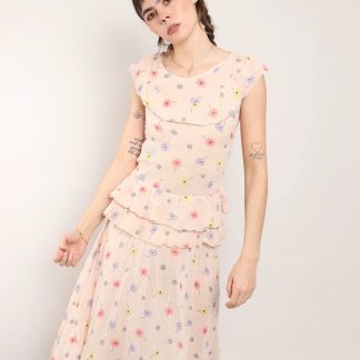 Light apricot floral dress