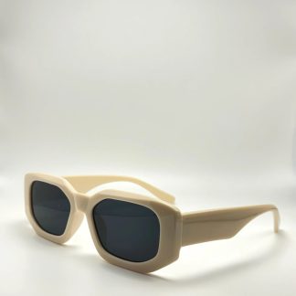 Light beige square-framed sunglasses