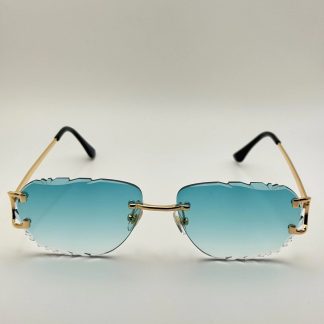 Luxury Blue Gradient Frameless Lace Sunglasses