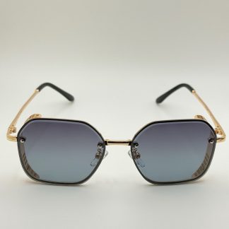 Luxury square irregular black and gold sunglasses