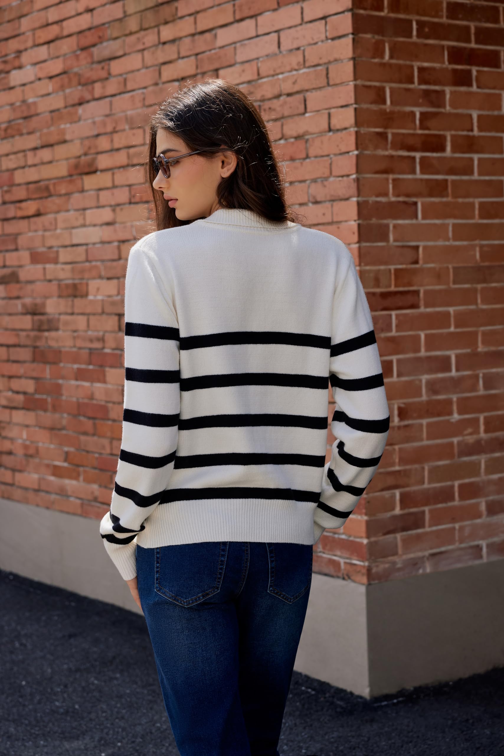 Off-white striped polo collar sweater - Image 6