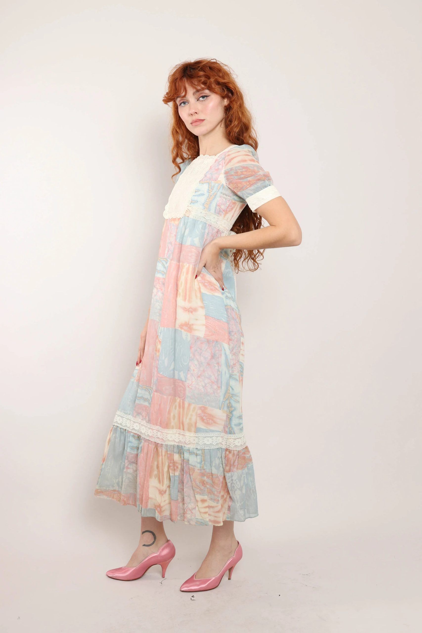 Macaron patchwork maxi dress - Image 7