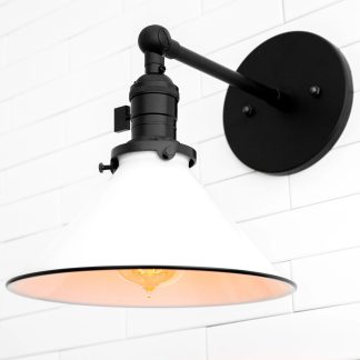 Matte Black Enamel Conical Wall Lamp