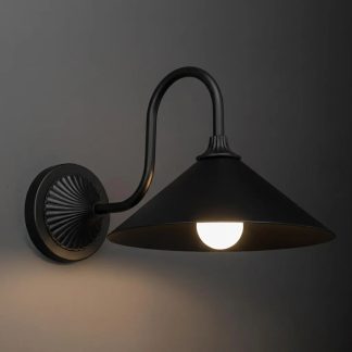 Matte Black Goose Neck Wall Lamp