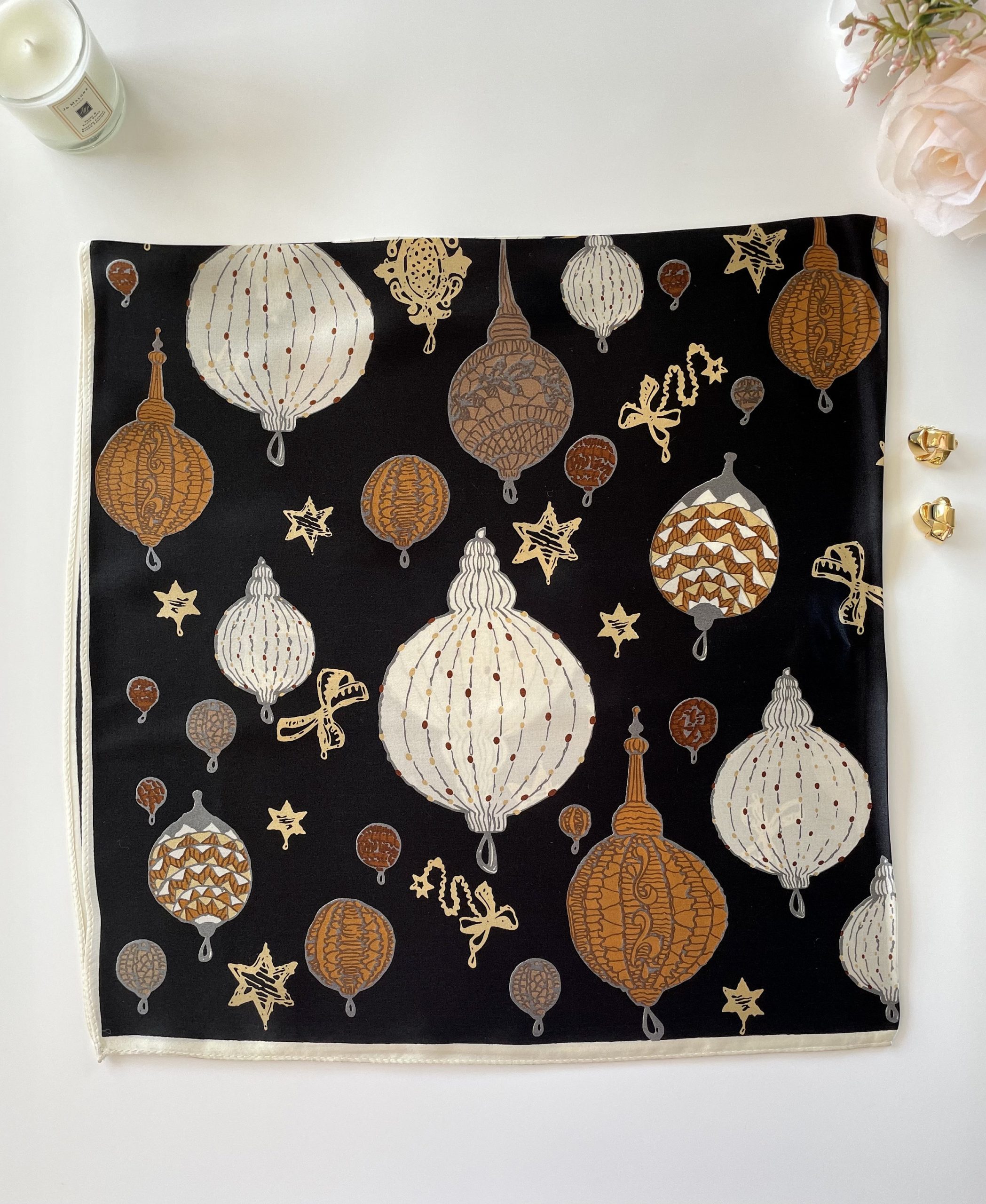 Mulberry silk vintage badge square handkerchief - Image 8