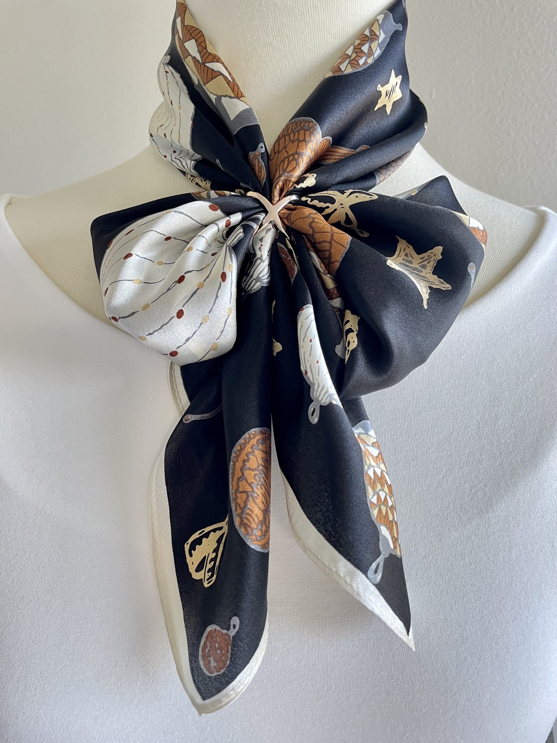 Mulberry silk vintage badge square handkerchief