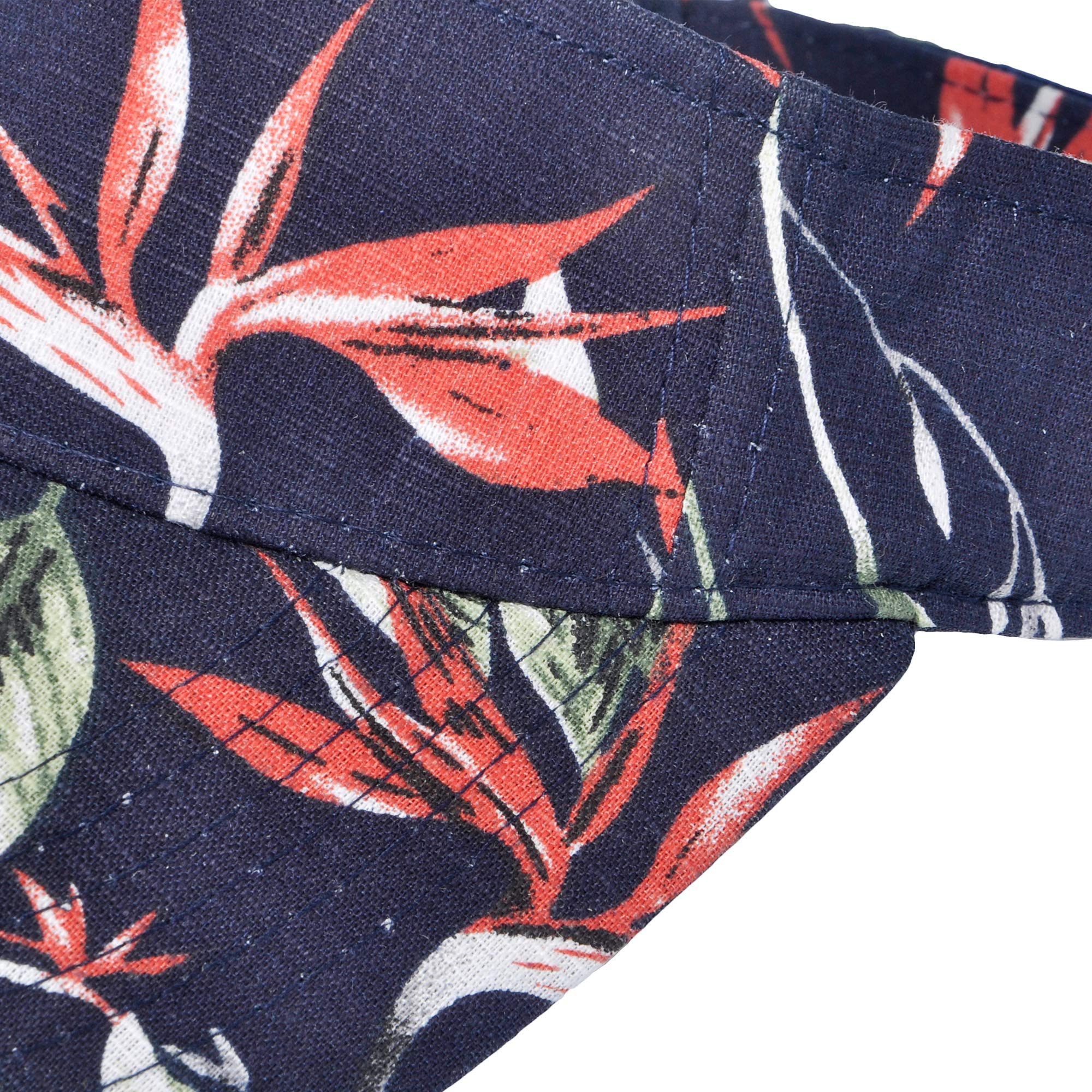 Navy blue retro tropical plant open-top sun hat - Image 8