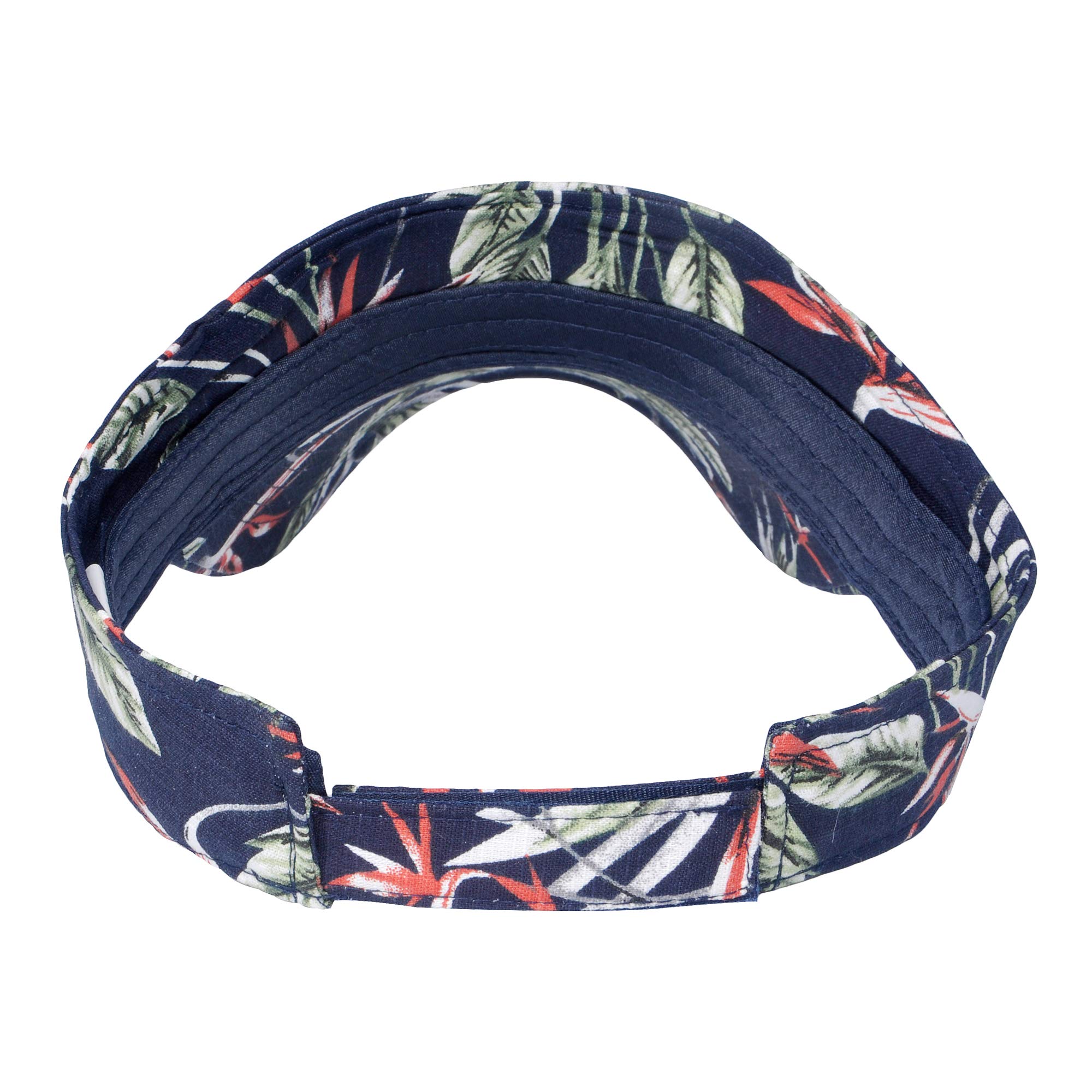 Navy blue retro tropical plant open-top sun hat - Image 3
