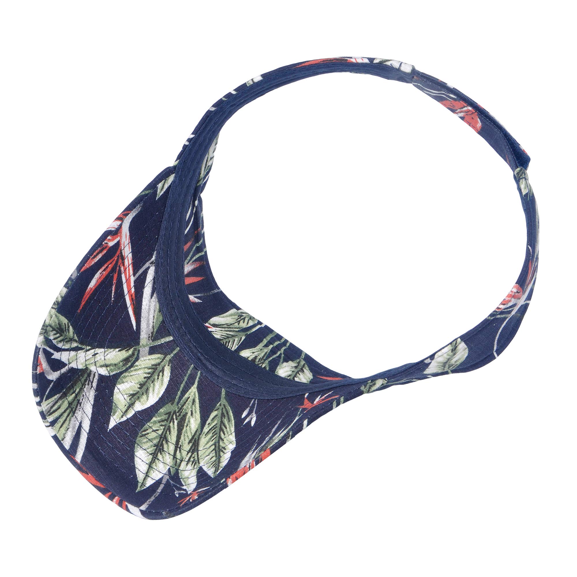 Navy blue retro tropical plant open-top sun hat - Image 2