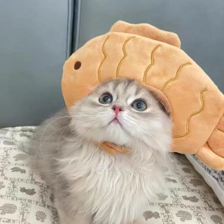 Pan-fried fish-shaped cat plush headband