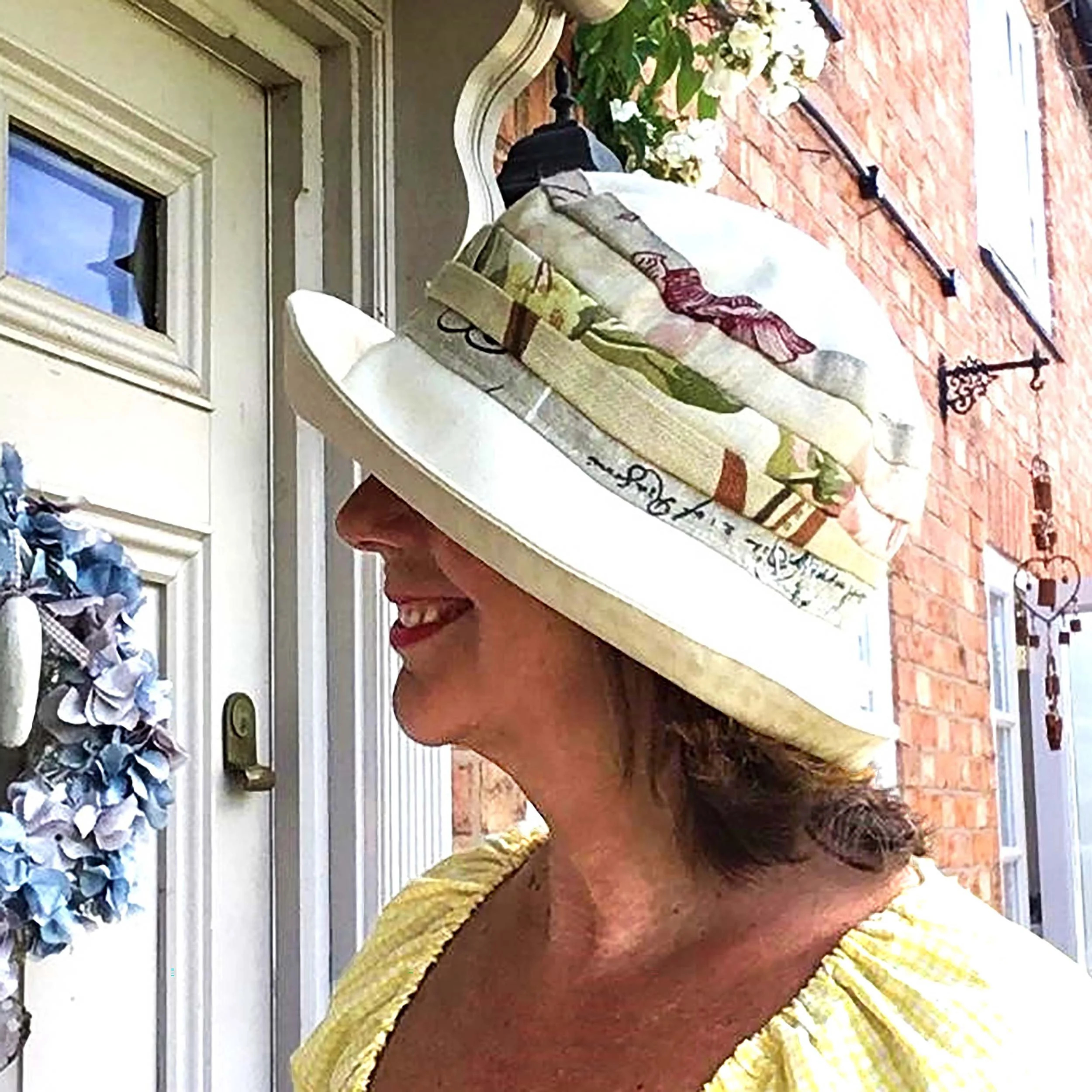 Patchwork linen sun hat - Image 4