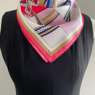 Pink Gold Chain Pattern Luxury Handkerchief