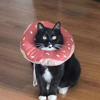 Pink Strawberry Donut Cat Scarf