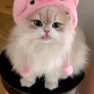 Pink and fluffy pig and cat headband