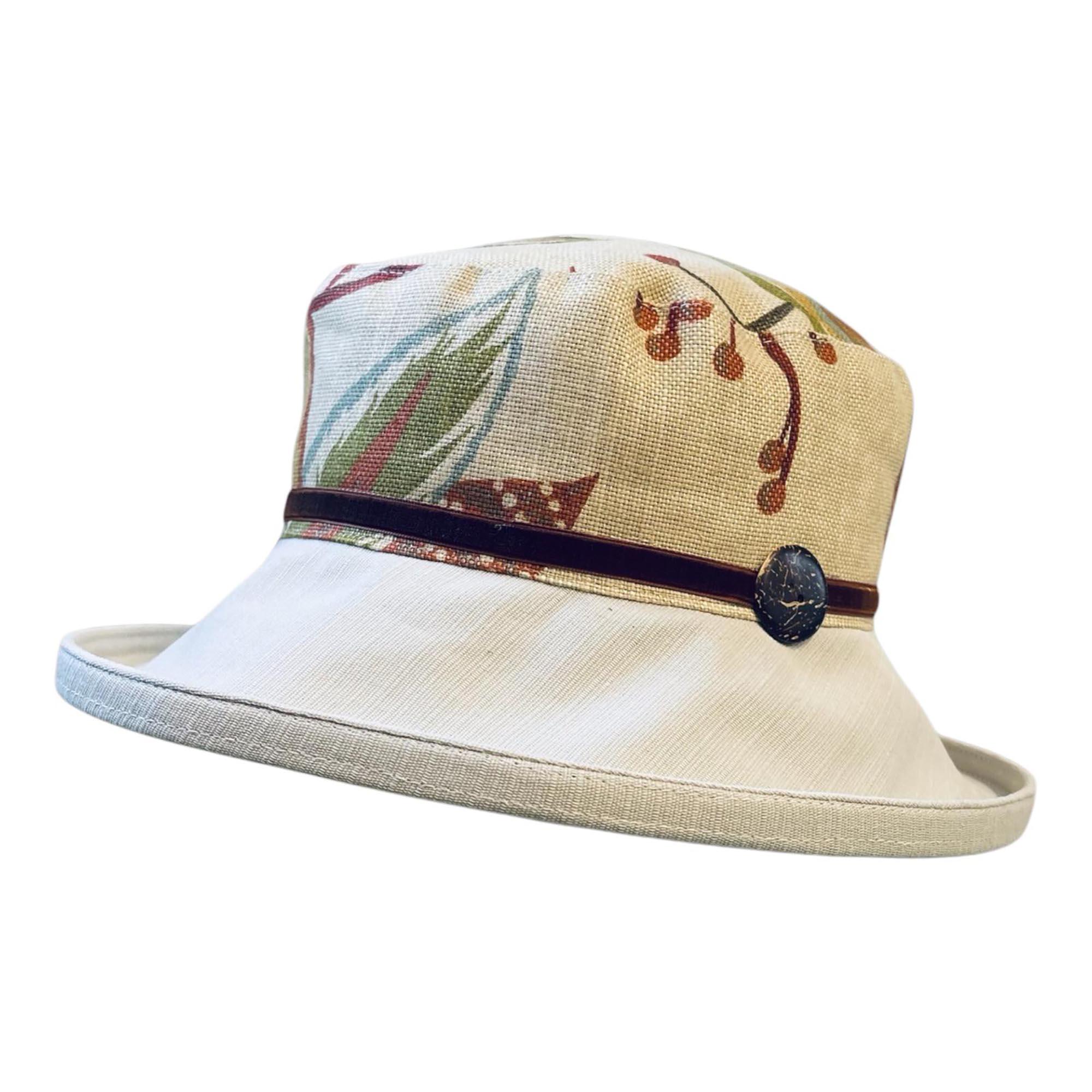 Retro botanical print patchwork fisherman hat - Image 2