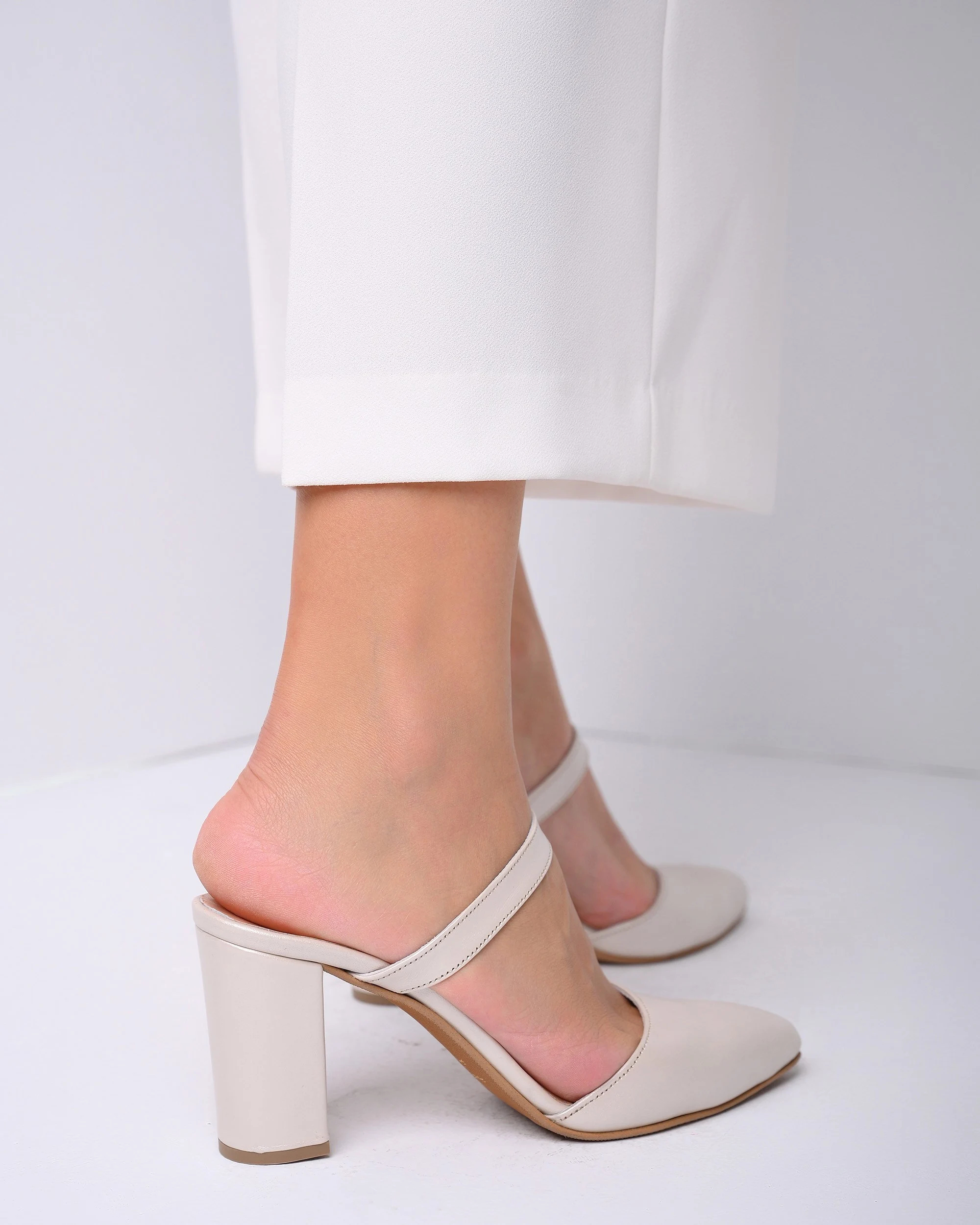 Porcelain white Mary Jane mules - Image 3