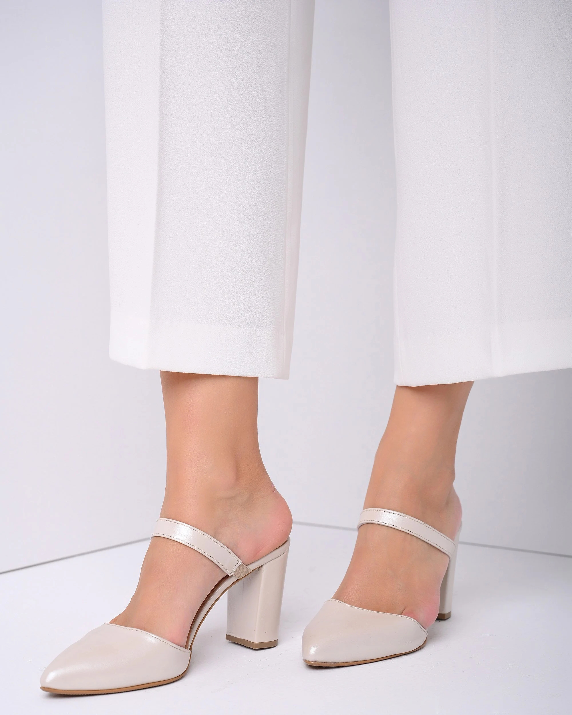 Porcelain white Mary Jane mules - Image 2