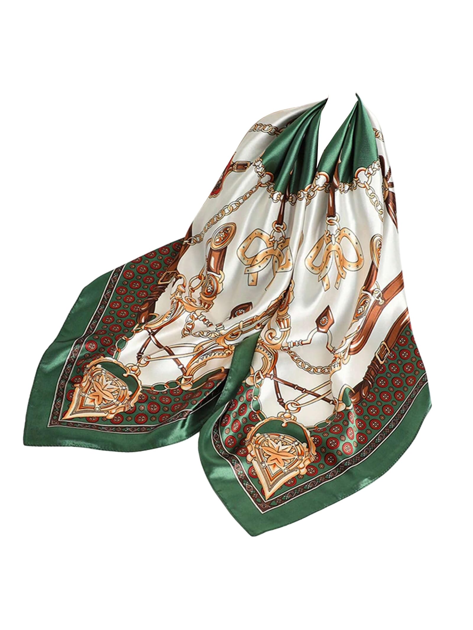 Horse harness chain printed square scarf - Image 3