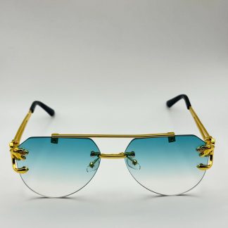 Retro aviator style gold-embellished sunglasses