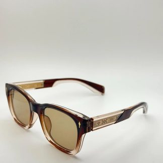 Retro-chic light brown gradient square sunglasses