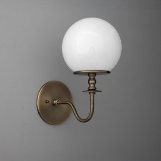 Retro opal spherical wall lamp