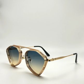 Retro snakeskin gold-framed aviator sunglasses