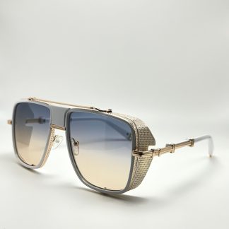 Retro steampunk style metal frame sunglasses