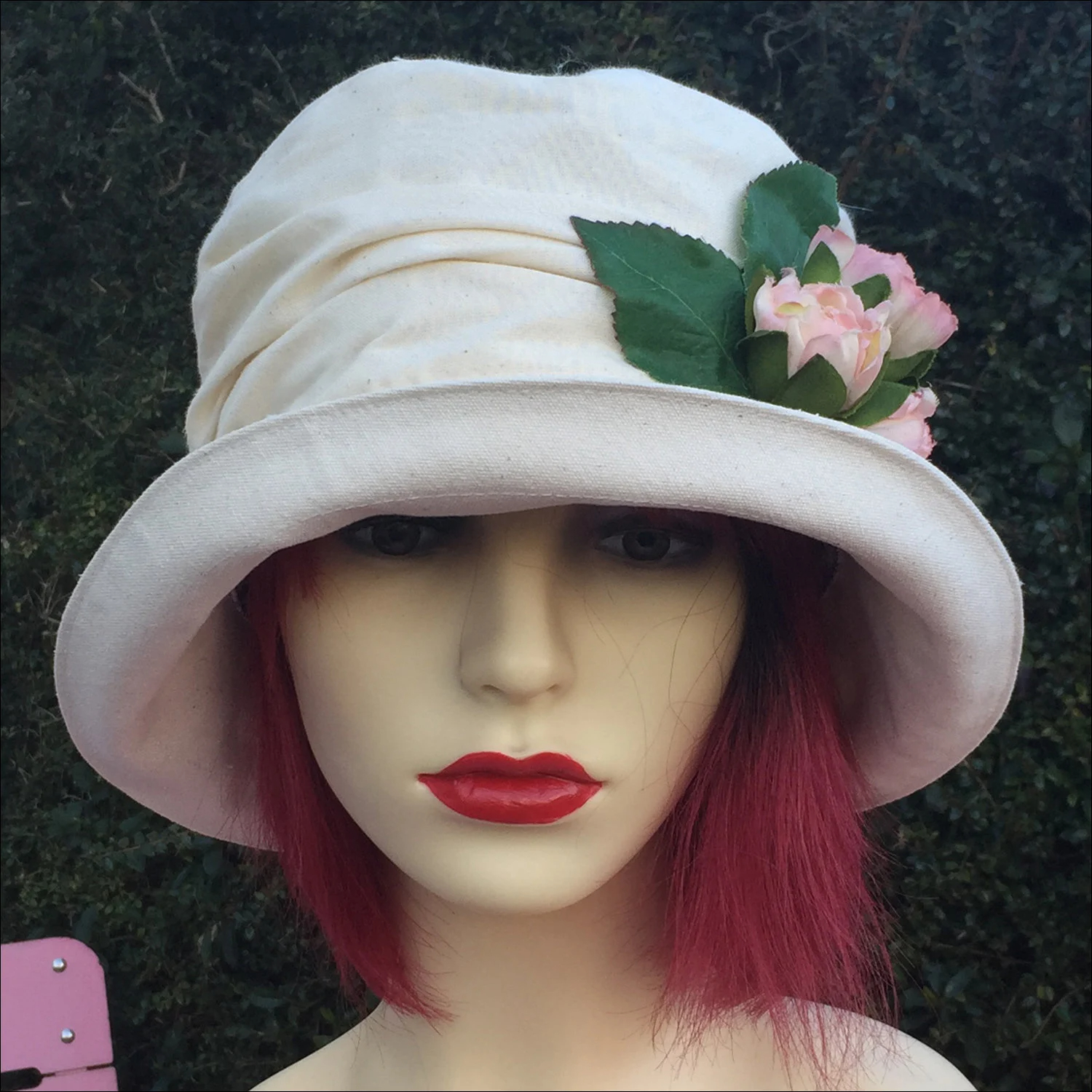 Romantic Cream-Colored Garden Floral Sun Hat