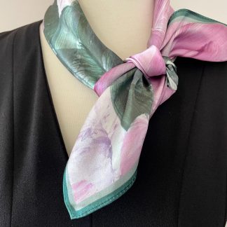 Silk Soft Mist Floral Square Handkerchief