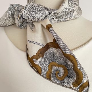 Silk ethnic style square scarf