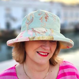 Soft Coastal Floral Print Sun Hat