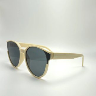 Soft light beige oval full-light blocking sunglasses