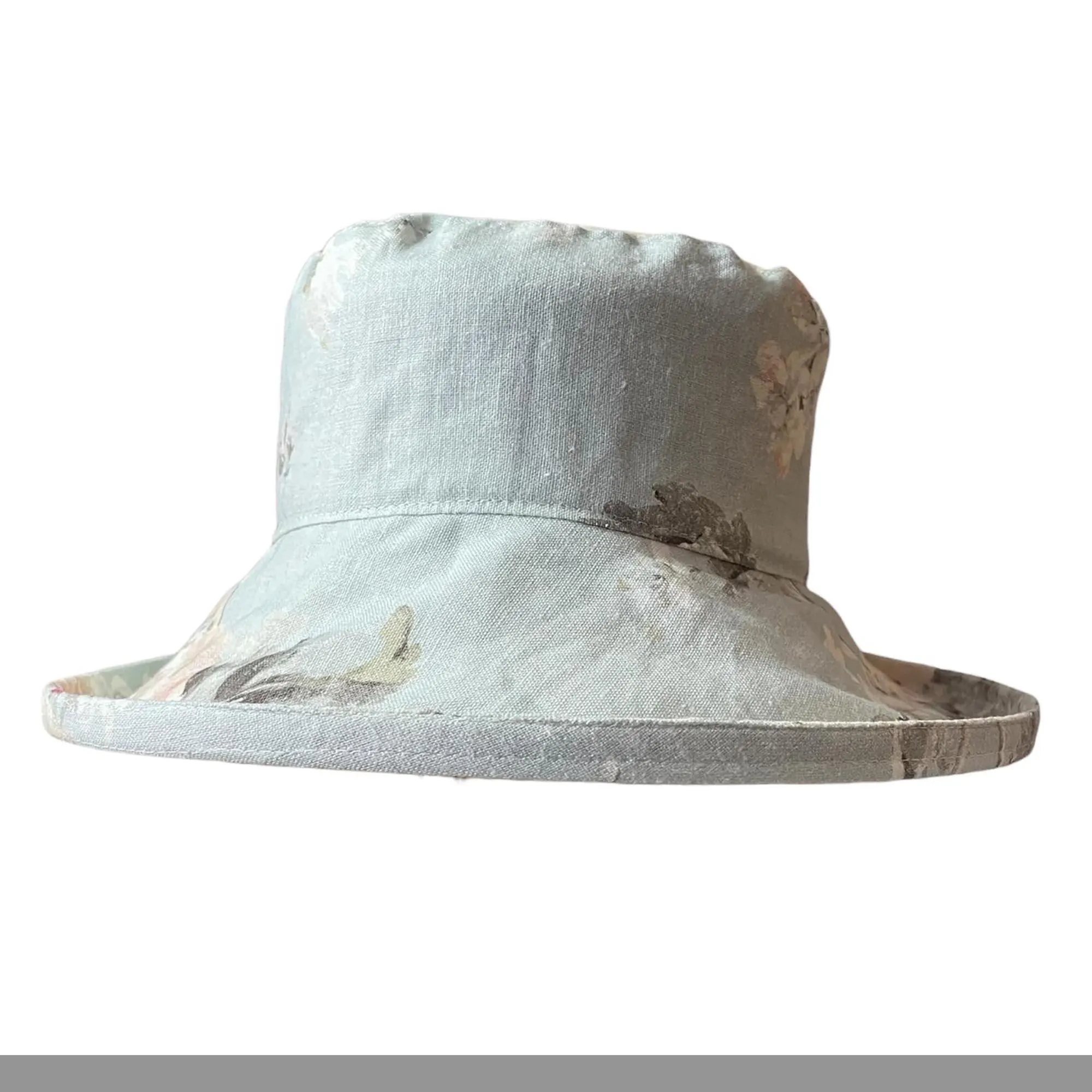 Soft pastel floral brim sun hat