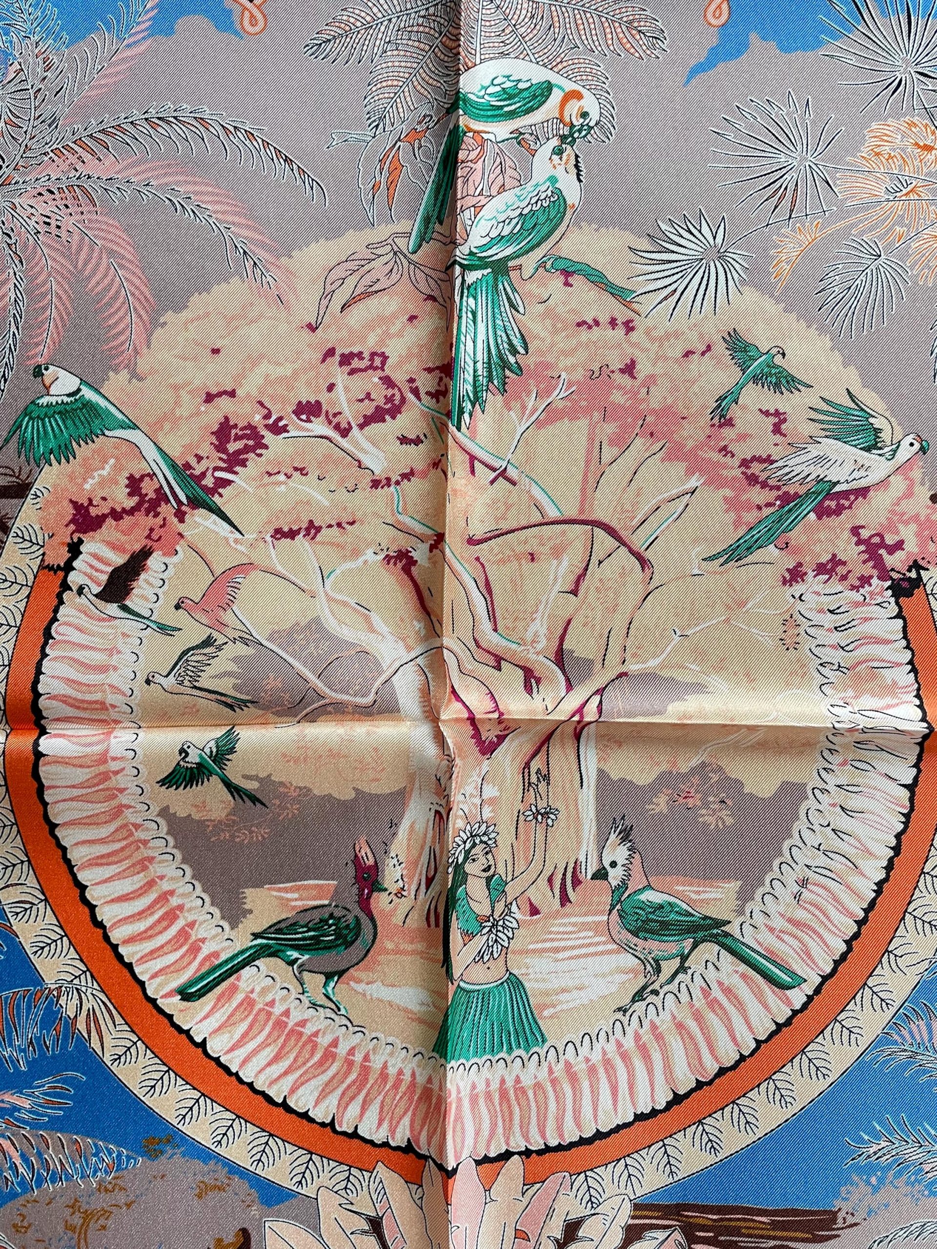 Soft pink floral patterned square scarf - Image 3