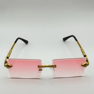 Sweet and cool frameless pink and gold sunglasses