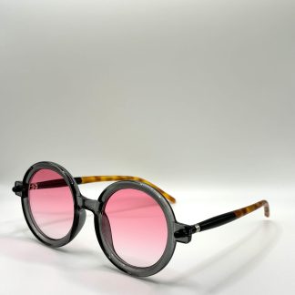 Sweet and cool pink gradient round frame sunglasses