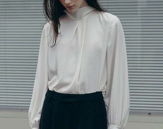 Ivory turtleneck slim-fit shirt - Image 3