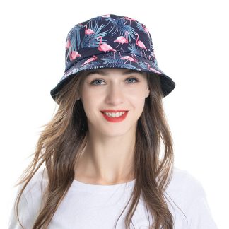 Tropical flamingo print fisherman's hat