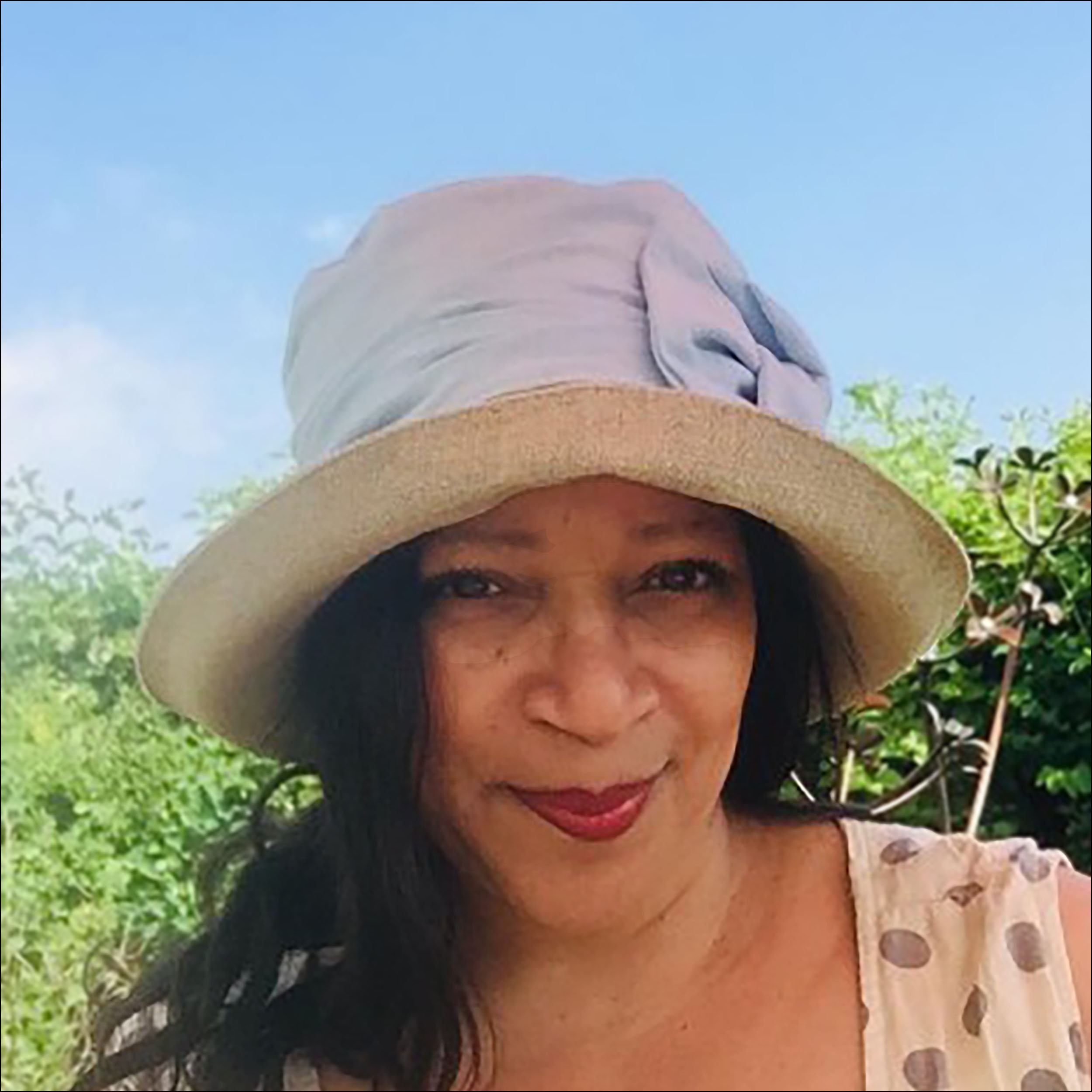 Two-tone linen flower sun hat - Image 4