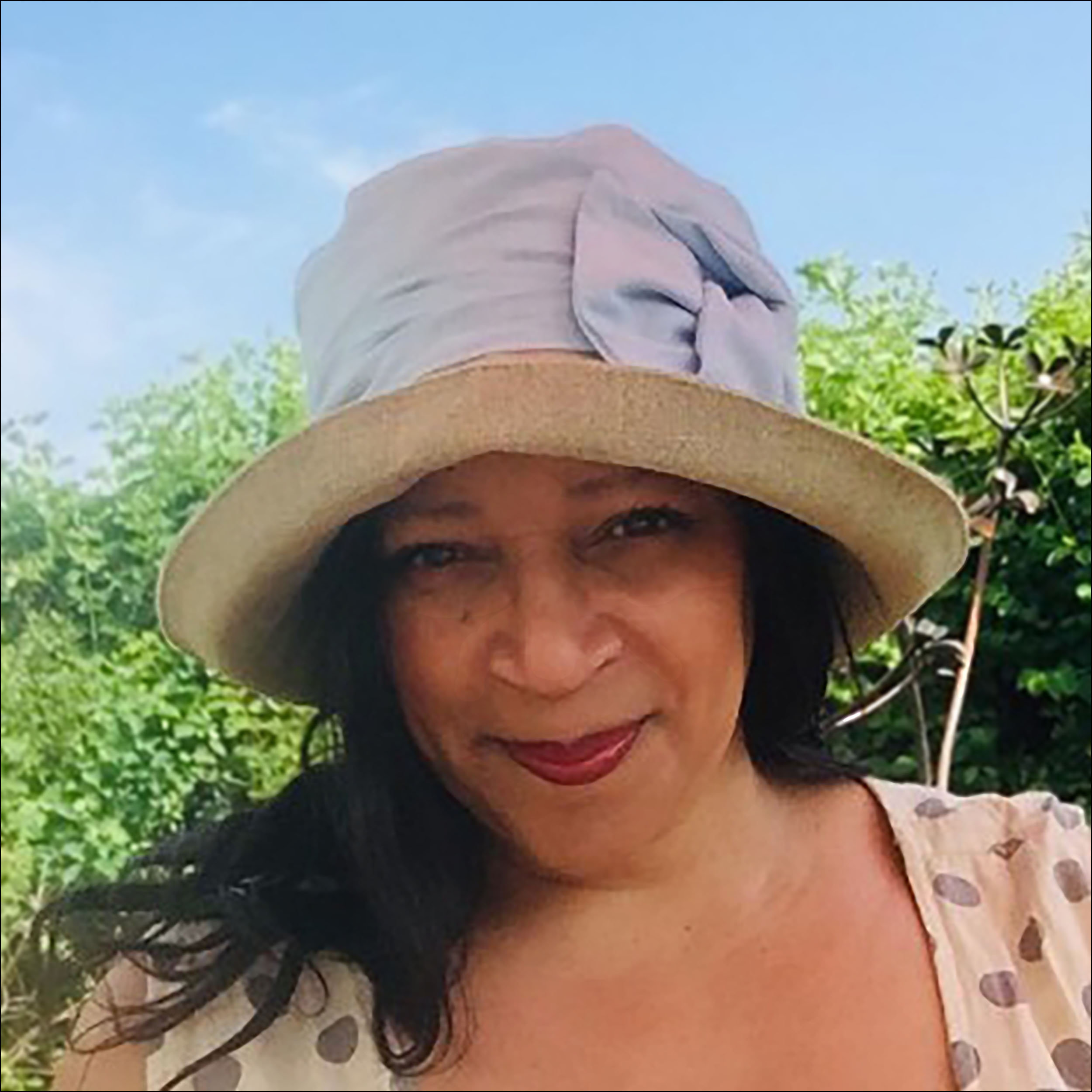 Two-tone linen flower sun hat