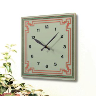 Retro-style color-blocked clock