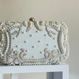 Pearl white clutch