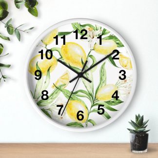 Fresh Lemon Plant Wall Clock