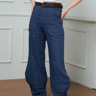 Women's Art Style Pleated Wide-Leg Pants