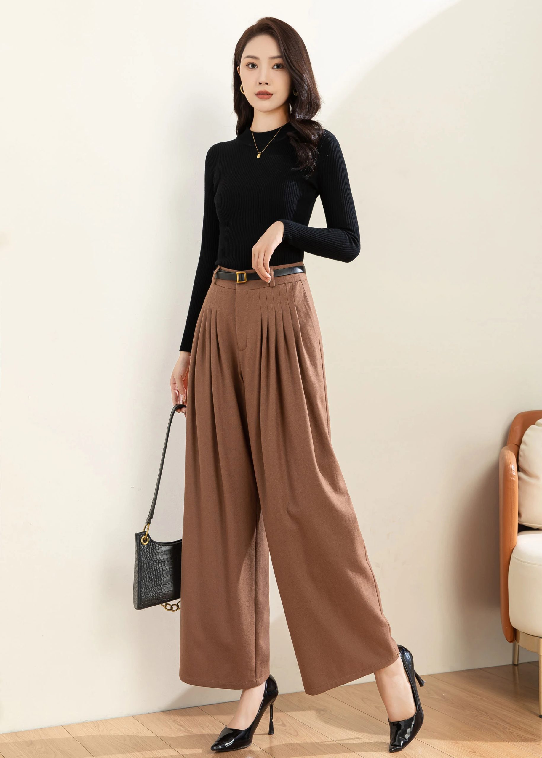 Flowy and slimming business suit pants - Image 4
