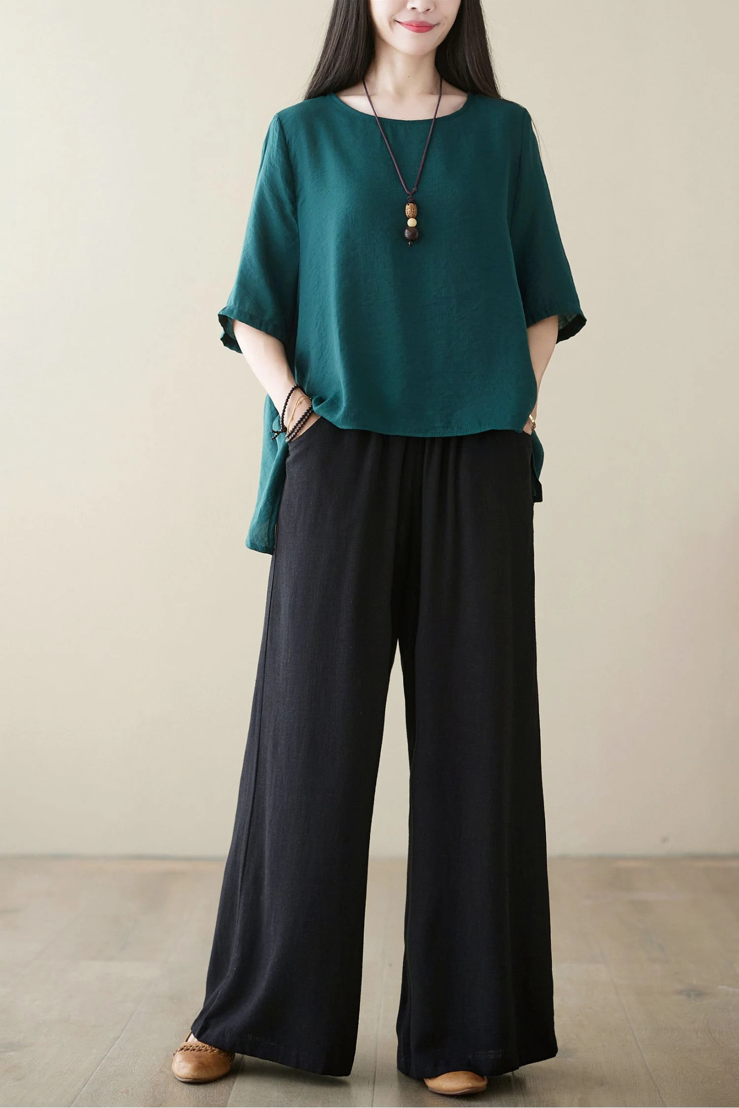 Women's loose wide-leg drawstring pants - Image 6