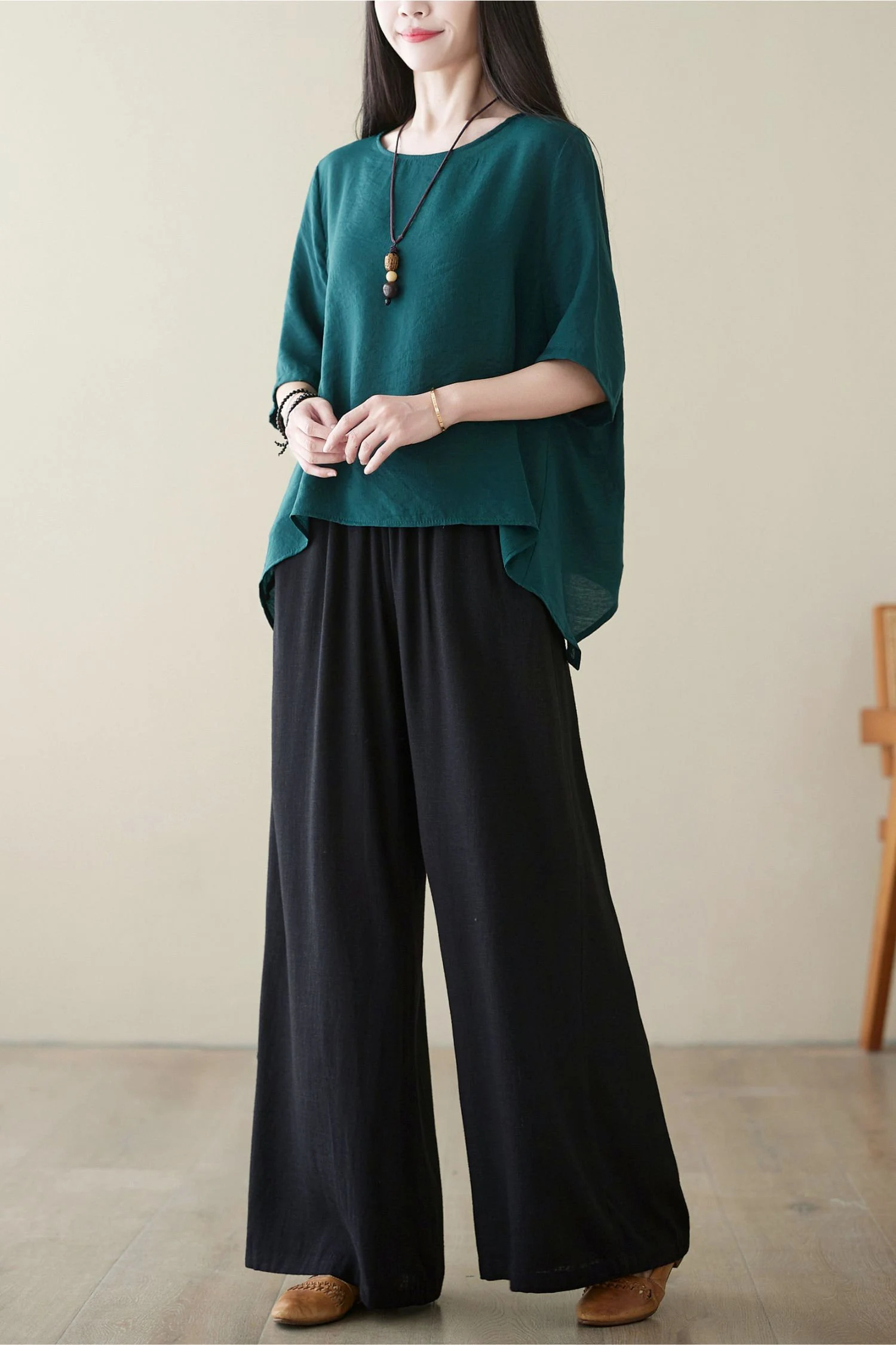 Women's loose wide-leg drawstring pants - Image 3