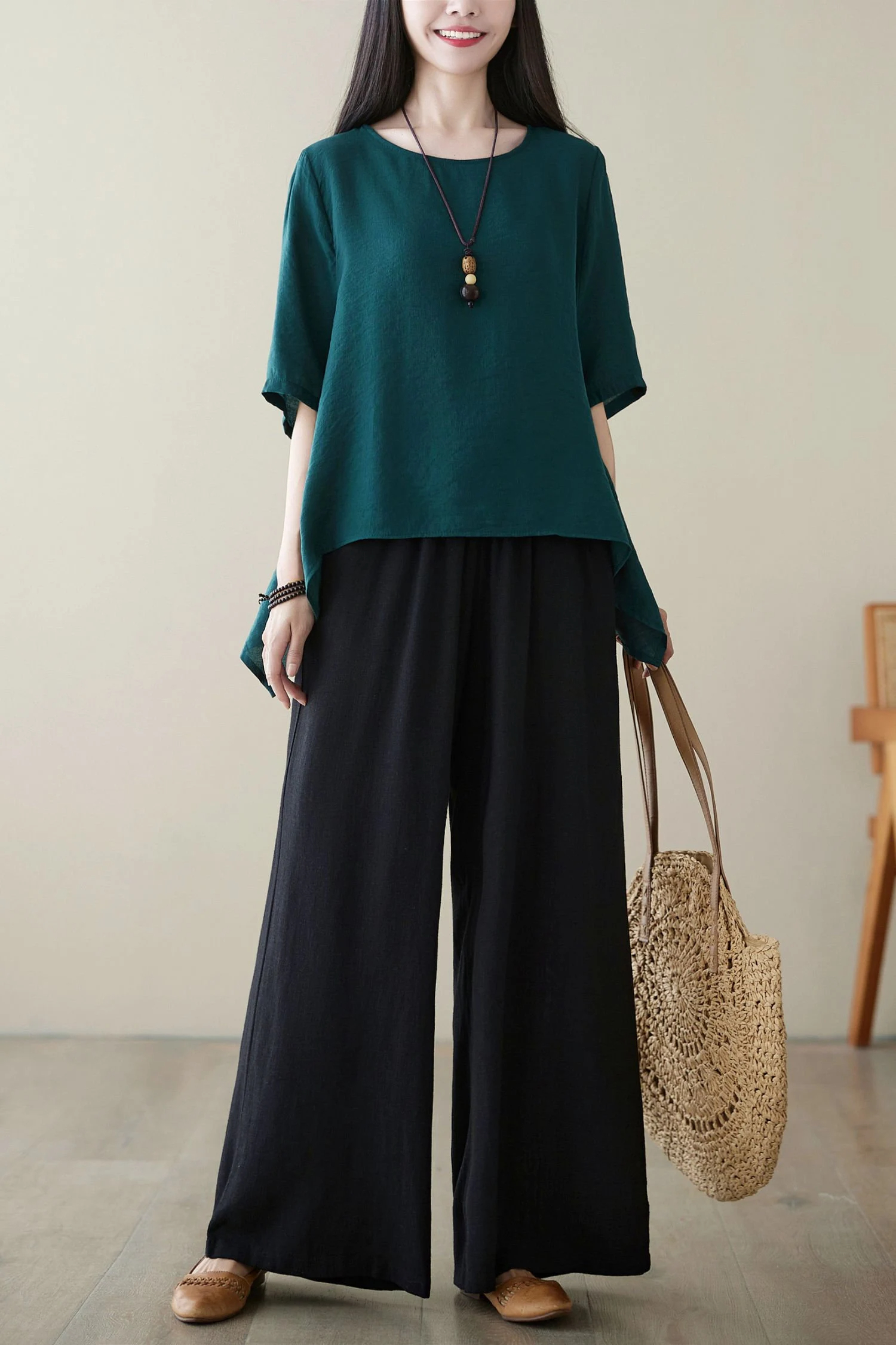Women's loose wide-leg drawstring pants - Image 2