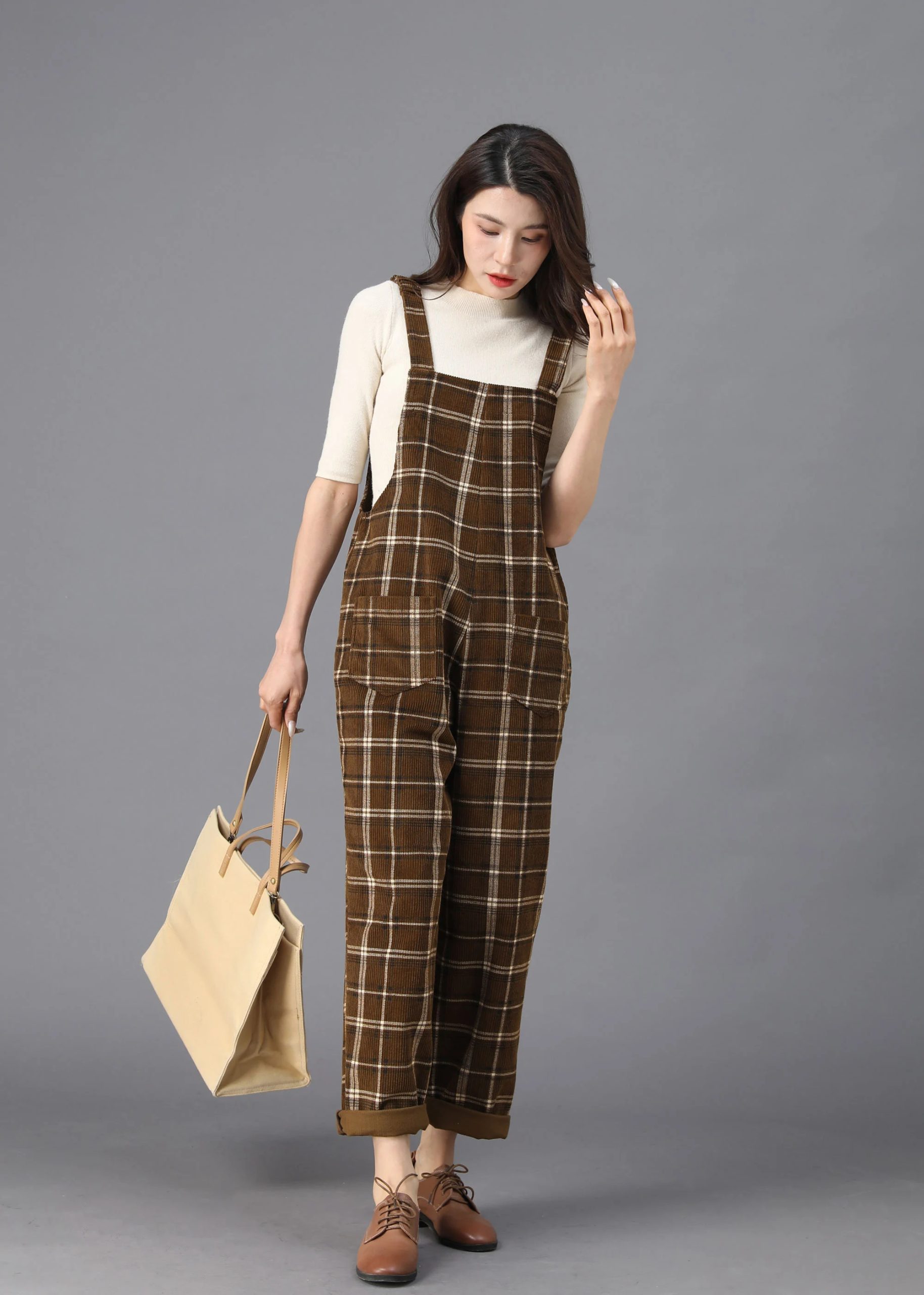 Women's plaid jumpsuit